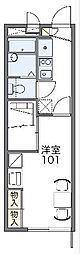 レオパレスヒット 2階1Kの間取り