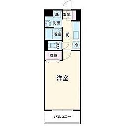 フィオレティーナ四日市 3階1Kの間取り