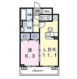 和幸館 1階1LDKの間取り