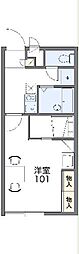レオパレスSBM田所 1Kの間取図画像