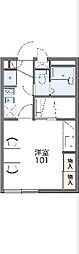 レオパレス大堀 1Kの間取図画像