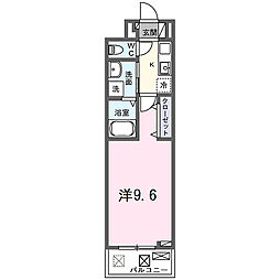 フリージア 2階1Kの間取り