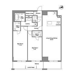 東京メトロ丸ノ内線 西新宿駅 徒歩5分の賃貸マンション 14階2LDKの間取り