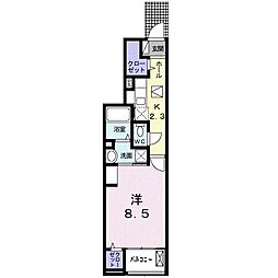 名鉄西尾線 桜町前駅 徒歩9分の賃貸アパート 1階1Kの間取り