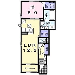 エスペランサ 1階1LDKの間取り