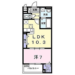 メゾンドエフ 1階1LDKの間取り