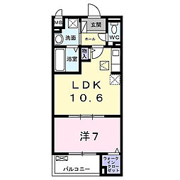 メゾンドエフ 1階1LDKの間取り