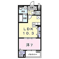 メゾンドエフ 2階1LDKの間取り