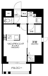 東京メトロ東西線 飯田橋駅 徒歩10分の賃貸マンション 3階1LDKの間取り