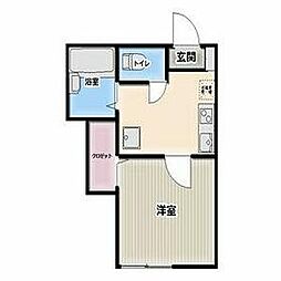 JR横浜線 町田駅 徒歩13分の賃貸アパート 1階1Kの間取り