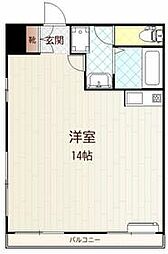 JR武蔵野線 東所沢駅 徒歩10分の賃貸マンション 1階ワンルームの間取り