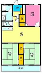 日暮里舎人ライナー 江北駅 徒歩13分の賃貸マンション 3階3LDKの間取り