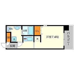 CASSIA塚本 5階1Kの間取り