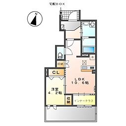 ガジュマル 1階1LDKの間取り