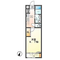 アジューレ 1階1Kの間取り