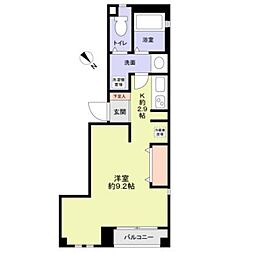 梅田淀屋橋ＭＮＴ 2階1Kの間取り