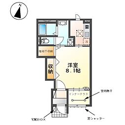 近鉄名古屋線 富吉駅 徒歩7分の賃貸アパート 1階1Kの間取り