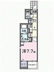 バーミィ　ベル 1階1Kの間取り