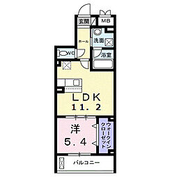 西武池袋線 保谷駅 徒歩9分の賃貸マンション 1階1LDKの間取り