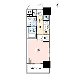 エステムプラザ品川大崎駅前レジデンシャル 1Kの間取図画像