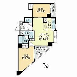 都営浅草線 蔵前駅 徒歩2分の賃貸マンション 10階2LDKの間取り