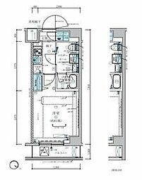 都営三田線 志村三丁目駅 徒歩9分の賃貸マンション 3階1Kの間取り