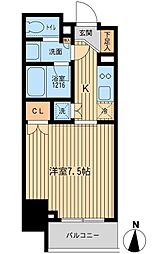 HF上野入谷レジデンス 1Kの間取図画像
