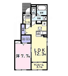 （仮）長浦駅前1丁目アパート 1階1LDKの間取り