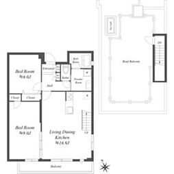 ＰＡＳＥＯ上目黒 301 3階2LDKの間取り
