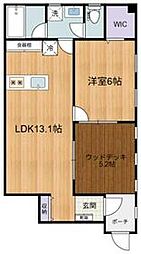 多摩都市モノレール 上北台駅 徒歩7分の賃貸アパート 1階1LDKの間取り