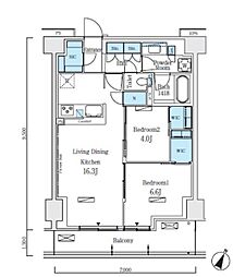 東京メトロ南北線 志茂駅 徒歩8分の賃貸マンション 3階2LDKの間取り