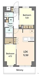 S-RESIDENCE東浦和agua 2LDKの間取図画像
