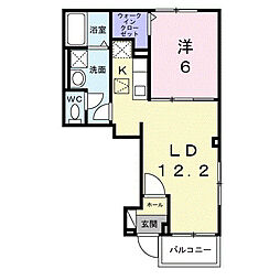 ヒカルサ小平栄町 1階1LDKの間取り