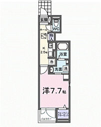 サンフィールド 1階1Kの間取り