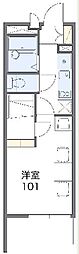 レオパレスエルドラド新居 1Kの間取図画像