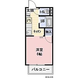 Surplusコスモス 1階1Kの間取り