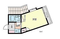 グリーンハウス1 ワンルームの間取図画像
