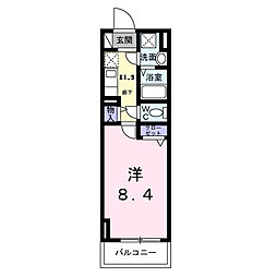 スアヴィス鳩ヶ谷 9階1Kの間取り