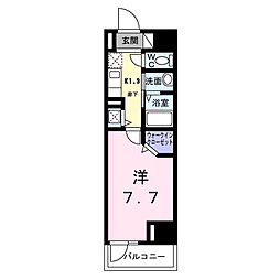 スアヴィス鳩ヶ谷 9階1Kの間取り