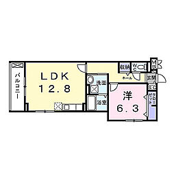 京都地下鉄東西線 椥辻駅 徒歩6分の賃貸アパート 2階1LDKの間取り