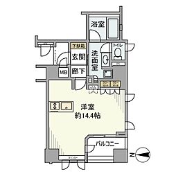 ブランズ京都烏丸御池 3階ワンルームの間取り