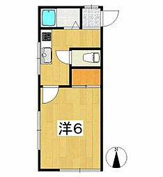 西武池袋線 石神井公園駅 徒歩10分の賃貸アパート 2階1Kの間取り