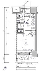 横浜市営地下鉄ブルーライン 伊勢佐木長者町駅 徒歩3分の賃貸マンション 2階1Kの間取り