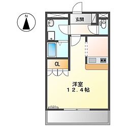 豊橋鉄道東田本線 井原駅 徒歩35分の賃貸アパート 1階ワンルームの間取り