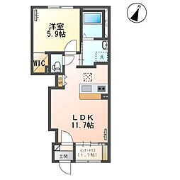 JR常磐線 取手駅 徒歩24分の賃貸アパート 1階1LDKの間取り
