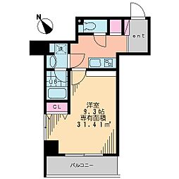 ＲＯＮＧ　ＳＨＩＮＧ　ＲＹＵＳ　ＴＯＷＥR 7階1Kの間取り