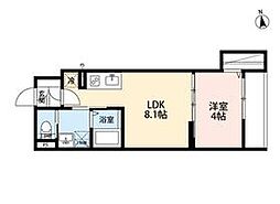Ｆｉｏｒｅ　川越新宿町 2階1LDKの間取り