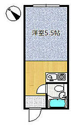 京王線 笹塚駅 徒歩5分の賃貸マンション 3階ワンルームの間取り