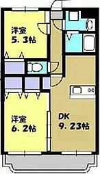 Ｙ＆Ｍファーストステージ 4階2DKの間取り