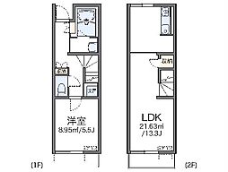 名鉄河和線 知多半田駅 バス15分 ホテルパワーバンク前下車 徒歩6分の賃貸アパート 1階1LDKの間取り